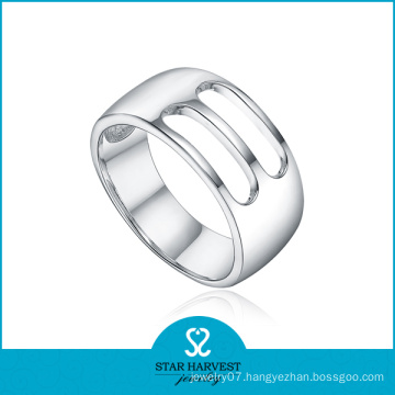 Rhodium Plated 925 Sterling Silver Plain 925 Ring (SH-R0167)